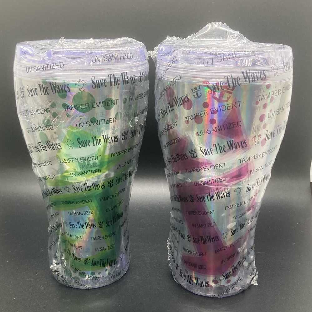 NEW Two Sealed Royal Caribbean Cruise Coca Cola Lidded Drink Cups